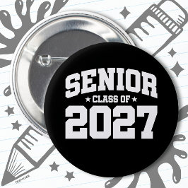 Klasse van 2027 High School Afstuderen Senior 2027 Ronde Button 5,7 Cm