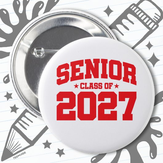 Klasse van 2027 High School Afstuderen Senior 2027 Ronde Button 5,7 Cm