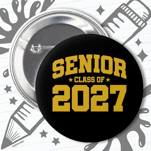 Klasse van 2027 High School Afstuderen Senior 2027 Ronde Button 5,7 Cm