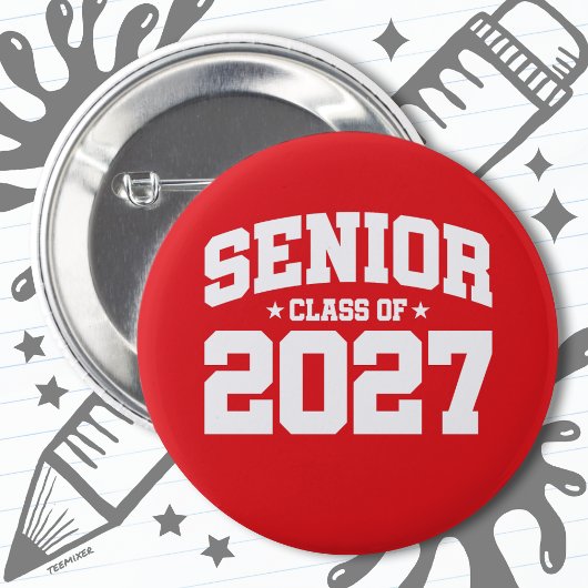 Klasse van 2027 High School Afstuderen Senior 2027 Ronde Button 5,7 Cm