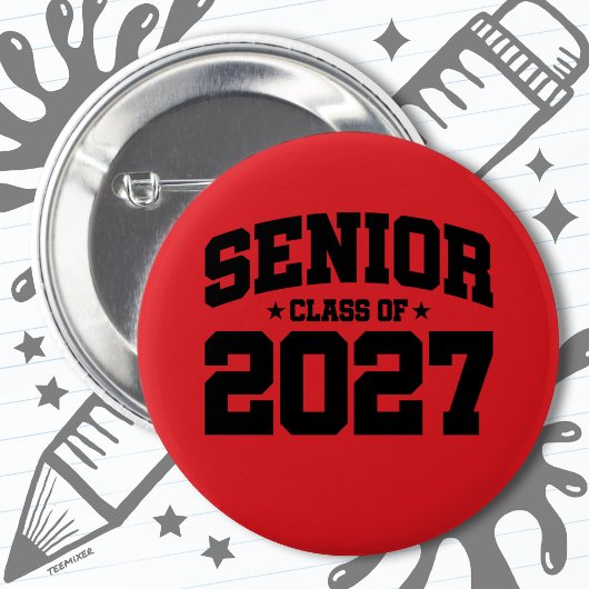 Klasse van 2027 High School Afstuderen Senior 2027 Ronde Button 5,7 Cm