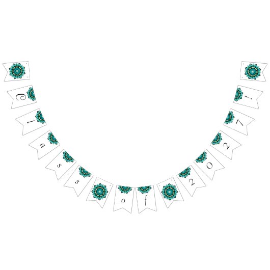 Klasse van 2027! Mandala in aqua Vlaggetjes (Alle)