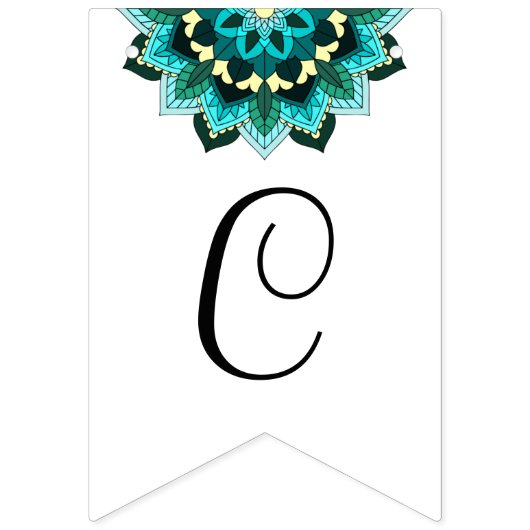 Klasse van 2027! Mandala in aqua Vlaggetjes (Tweede vlag)