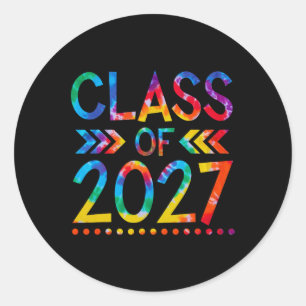 Klasse van 2027 - Tie dye Terug naar School Klasse Ronde Sticker
