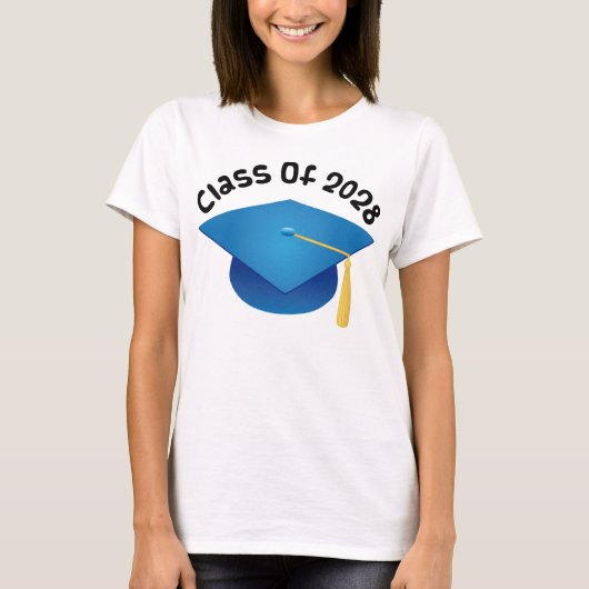Klasse van 2028 Afstuderen cadeau T-shirt (Voorkant)