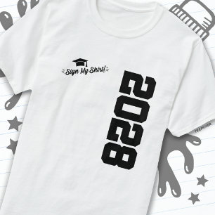 Klasse van 2028 Afstuderen Sign Mijn Shirt Senior 