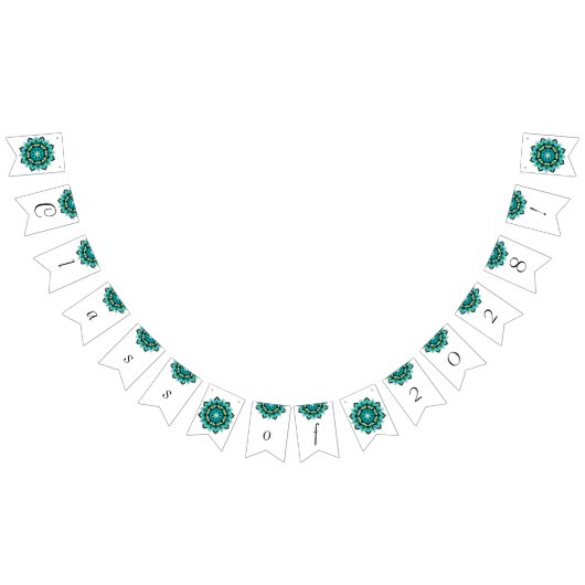 Klasse van 2028! Mandala in aqua Vlaggetjes (Alle)