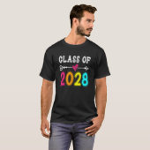 Klasse van 2028 Pre-K Afstuderen voorschoolse Afst T-shirt (Voorkant volledig)