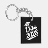 Klasse van 2028 Trots Afstuderen Afstuderen Sleutelhanger (Voorkant Links)