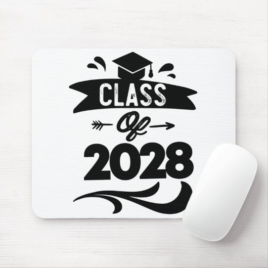 Klasse van 2028 TShirt senior Afstuderen 2028 Muismat (Met muis)
