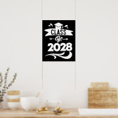 Klasse van 2028 TShirt senior Afstuderen 2028 Poster (Keuken)