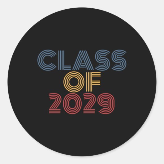 Klasse van 2029 Afstuderen Ronde Sticker (Voorkant)