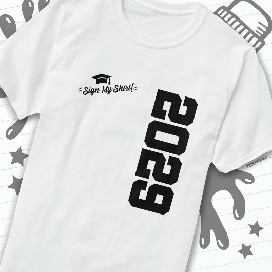 Klasse van 2029 Afstuderen Sign Mijn Shirt Senior