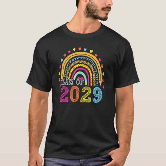 Klasse van 2029 Pre-K Afstuderen voorschoolse Afst T-shirt (Voorkant)