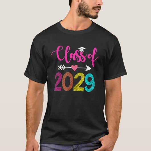 Klasse van 2029 Pre-K Afstuderen voorschoolse Afst T-shirt (Voorkant)