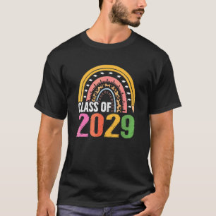 Klasse van 2029 Senior 2029 Boho regenboog groeien T-shirt