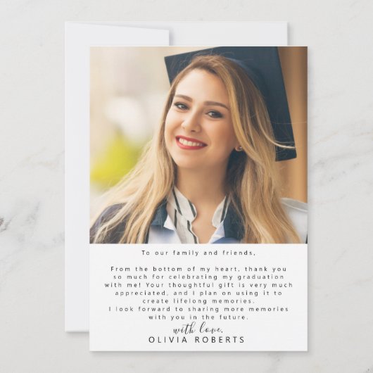 Klasse van 202X Afstuderen Foto Bedankkaart (Achterkant)