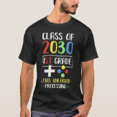 Klasse van 2030 1e gradenniveau ontgrendelen van g t-shirt (Voorkant)