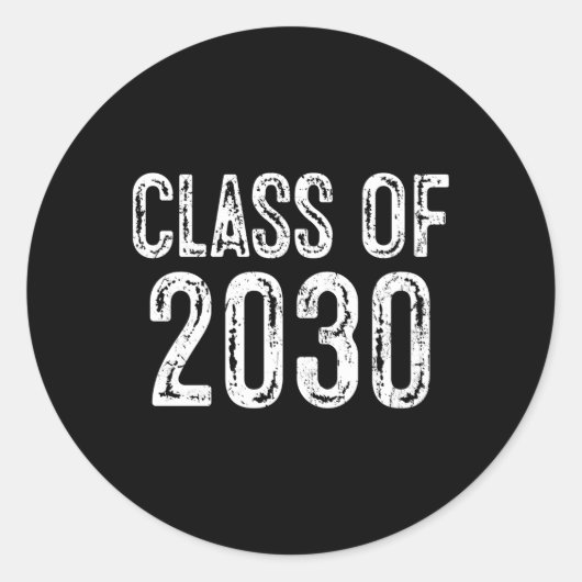 Klasse van 2030 Senior Afstuderen Ronde Sticker (Voorkant)