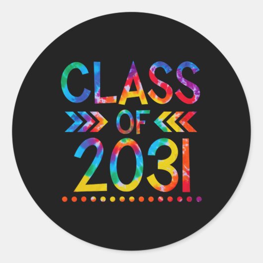 Klasse van 2031 - Tie dye Terug naar School Klasse Ronde Sticker (Voorkant)