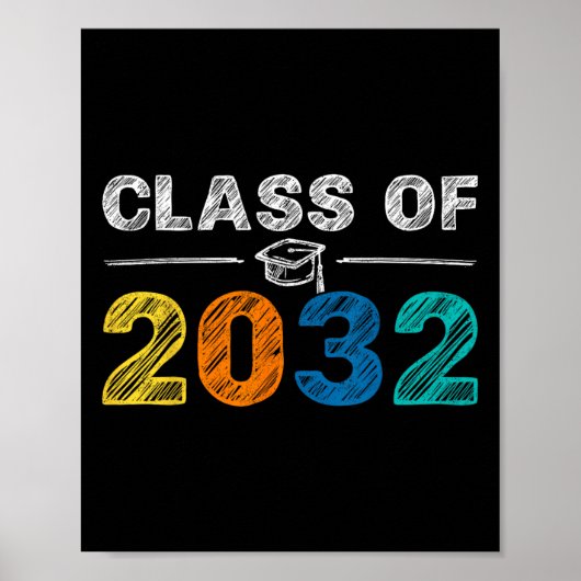 Klasse van 2032 Eerste dag van de schoolpredikaat Poster (Voorkant)