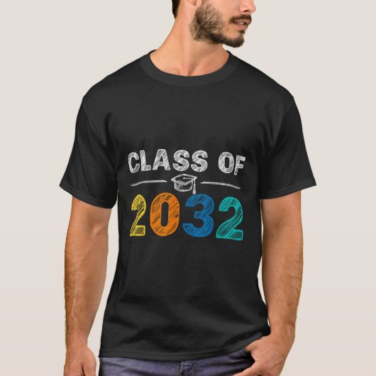 Klasse van 2032 Eerste dag van de schoolpredikaat T-shirt (Voorkant)