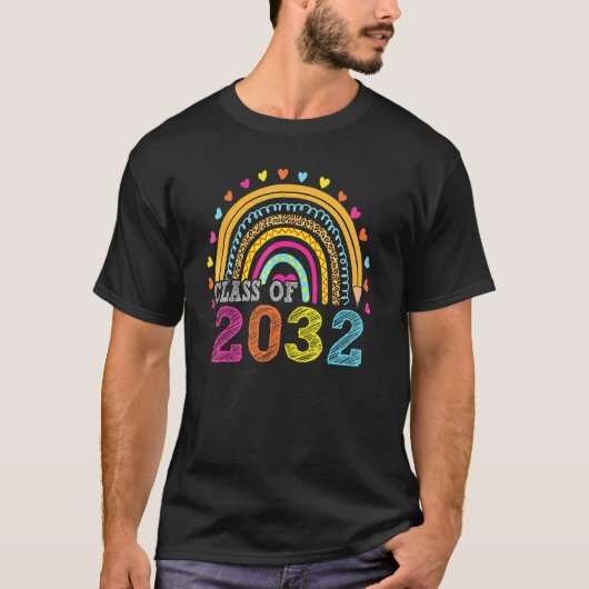 Klasse van 2032 Pre-K Afstuderen voorschoolse Afst T-shirt (Voorkant)