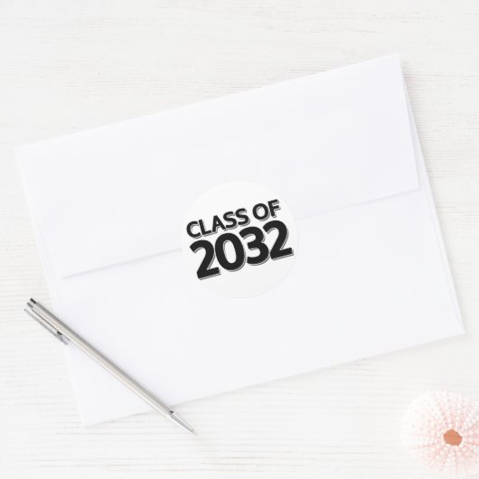 Klasse van 2032 ronde sticker (Envelop)
