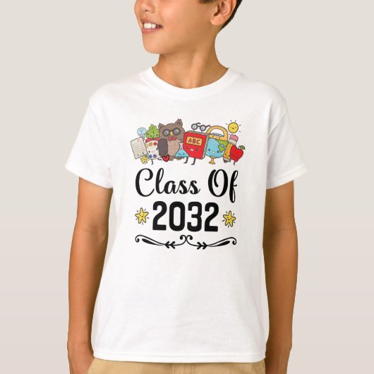 Klasse van 2032 Terug naar school Afstuderen T-shirt (Voorkant)