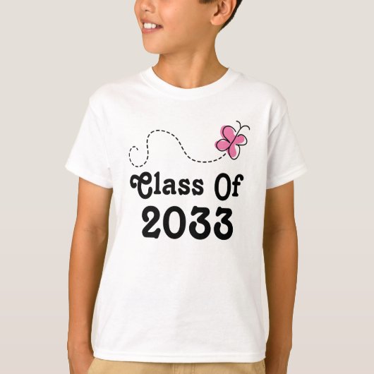 Klasse van 2033 Kinder juweelvlinder T-shirt (Voorkant)