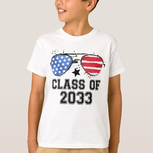 Klasse van 2033 Patriottische zonnebrillen T-shirt (Voorkant)