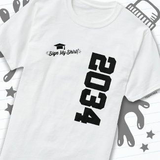 Klasse van 2034 Afstuderen Sign Mijn Shirt Senior 
