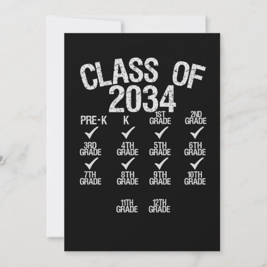 Klasse van 2034 Groei met Afstuderen 6e graad Feestdagenkaart (Voorkant)