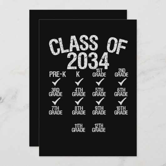 Klasse van 2034 Groei met Afstuderen 6e graad Feestdagenkaart (Voorkant / Achterkant)