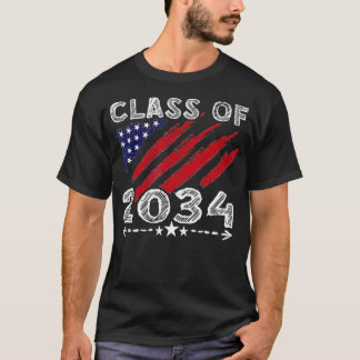 Klasse van 2034 Groei met mij Eerste Dag van Schoo T-shirt