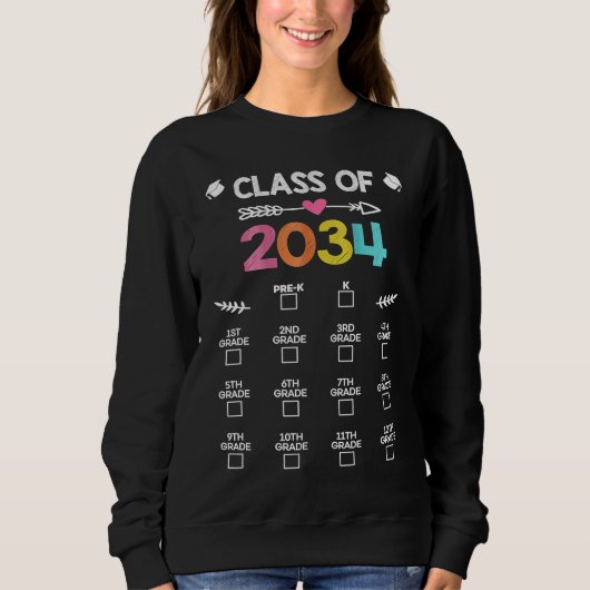 Klasse van 2034 groeien met ME handafdruk Trui (Voorkant)
