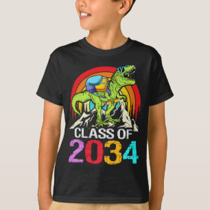 Klasse van 2034 groeien met mij Dinosaur terug naa T-shirt
