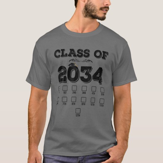 Klasse van 2034 groeien met mij op de eerste dag v t-shirt (Voorkant)