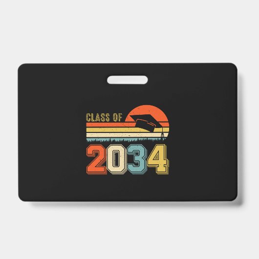 Klasse van 2034 groeien met mij pre-k Afstuderen V Badge (Voorzijde)