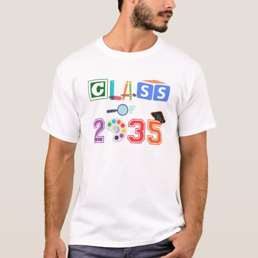 KLASSE van 2035 Afstuderen de Kinder Prescho eerst T-shirt (Voorkant)