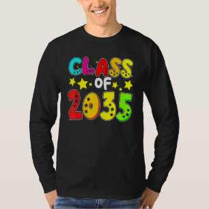 Klasse van 2035 Kind handafdruk terug groeien met  T-shirt