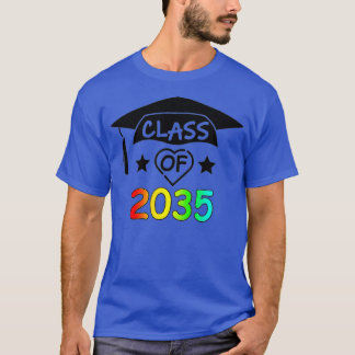 Klasse van 2035 Kindergarten per kam met Afstudeer T-shirt