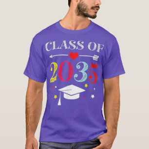 Klasse van 2035 Kindergarten per kam met Afstudeer T-shirt