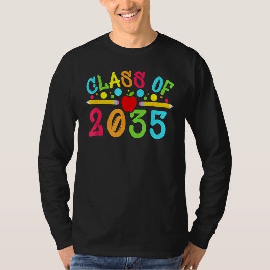 Klasse van 2035 Kindergarten voor Afstuderen vóór  T-shirt (Voorkant)