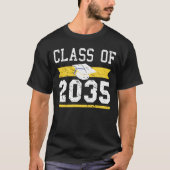 Klasse van 2035 Opgroeien School Afstuderen T-shirt (Voorkant)