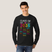Klasse van 2035 Preschoolse Afstuderen op vorige d T-shirt (Voorkant volledig)