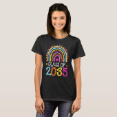 Klasse van 2035 Rainbow Pre K Kleuterschool Gradua T-shirt (Voorkant volledig)