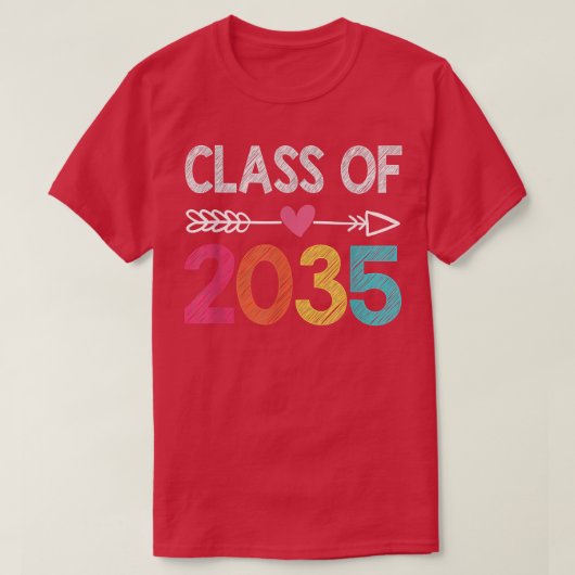 Klasse van 2035 Shirt pre-k Afstuderen preschool G (Design voorkant)