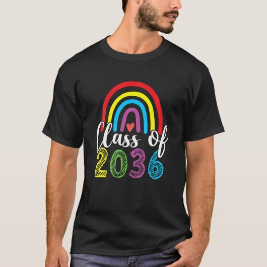 Klasse van 2036 Groei met ik Afstudeerder voor kle T-shirt (Voorkant)