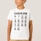 Klasse van 2036 Groei met me checklist Afstuderen T-shirt (Voorkant)